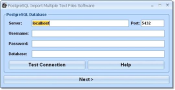PostgreSQL Import Multiple Text Files Software screenshot