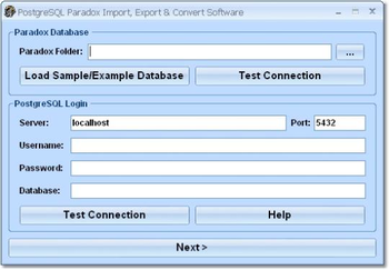 PostgreSQL Paradox Import, Export & Convert Software screenshot
