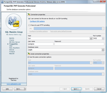 PostgreSQL PHP Generator Professional screenshot