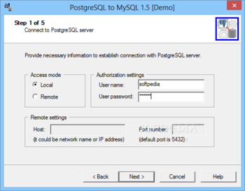 PostgreSQL to MySQL screenshot 2
