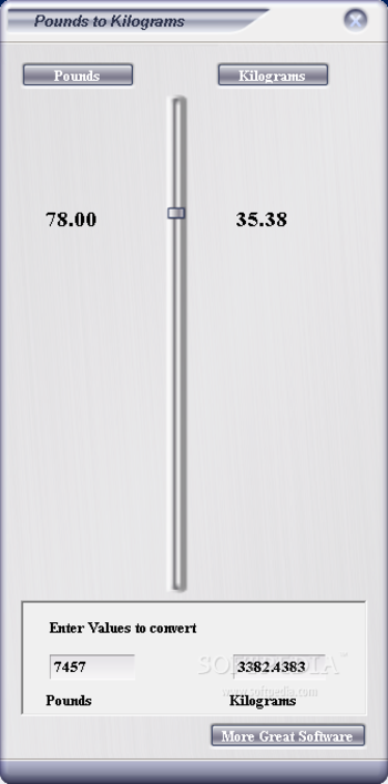 Pounds to Kilograms Converter screenshot