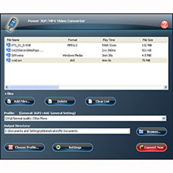 Power 3GP/MP4 Video Converter screenshot 3