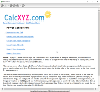 Power Conversion Tool screenshot