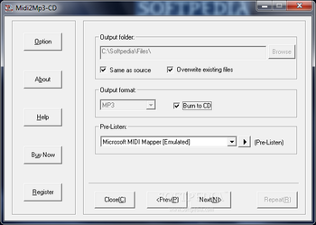 Power MIDI to WAV / MP3 / CD screenshot 2
