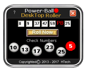 PowerBall Numbers Generator screenshot