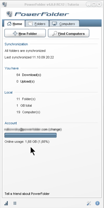 PowerFolder screenshot
