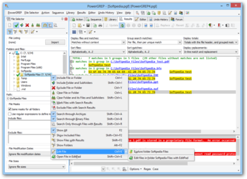 PowerGREP screenshot 2