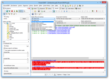 PowerGREP screenshot 7