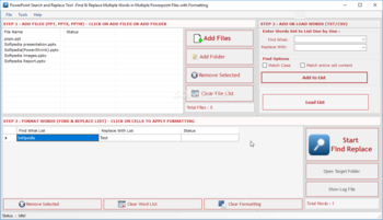 PowerPoint Search and Replace Tool screenshot