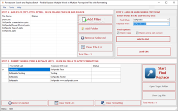 PowerPoint Search & Replace Batch screenshot