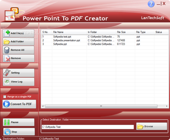 PowerPoint To PDF Creator screenshot