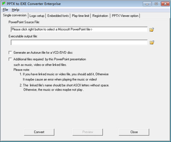 PPTX to EXE Converter Enterprise screenshot