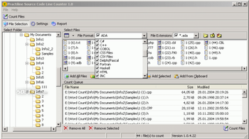 Practiline Source Code Line Counter screenshot 2