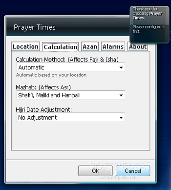 Prayer Times Vista Gadget screenshot 2