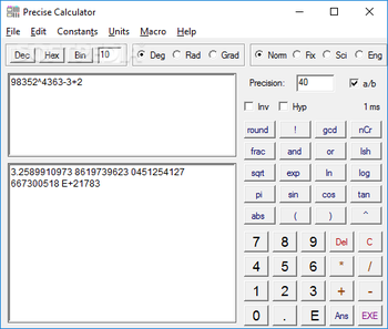 Precise Calculator screenshot