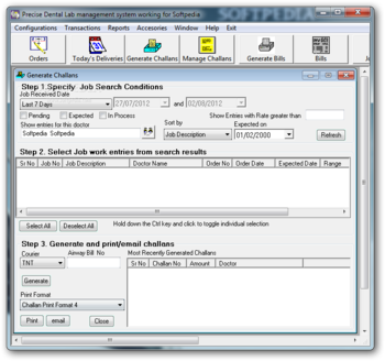 Precise Dental Lab management system screenshot