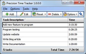 Precision Time Tracker screenshot