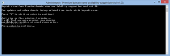 Premium domain name availability suggestion tool screenshot