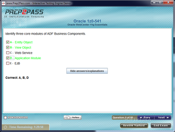 Prep2Pass 1Z0-541 Exam screenshot 1