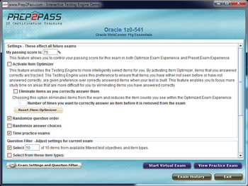Prep2Pass 1Z0-541 Exam screenshot 2