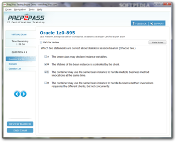 Prep2Pass 1Z0-895 Practice Testing Engine screenshot 2