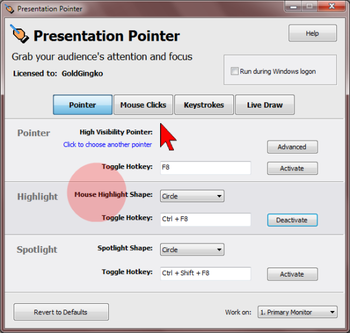 Presentation Pointer Portable screenshot
