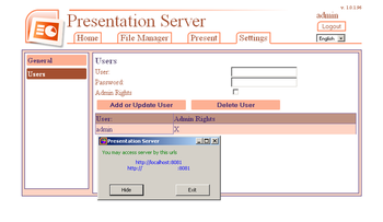 Presentation Server screenshot