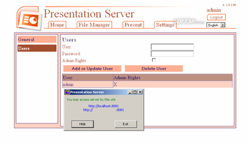 Presentation Server screenshot 2