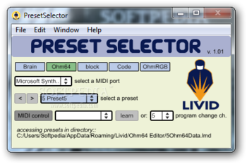 PresetSelector screenshot