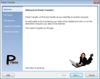 Presto Transfer Google Chrome screenshot