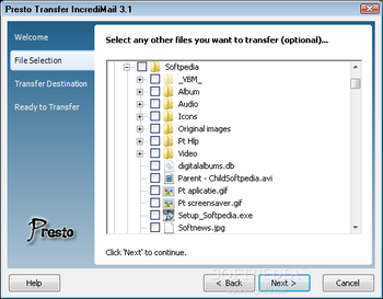 Presto Transfer IncrediMail screenshot