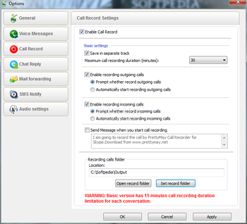 PrettyMay Call Recorder for Skype Basic screenshot 7