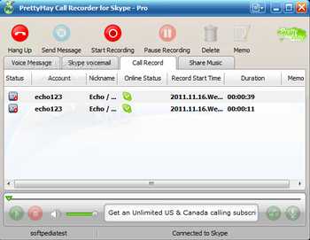 PrettyMay Call Recorder for Skype Pro screenshot 3