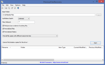 PreviousFilesRecovery screenshot