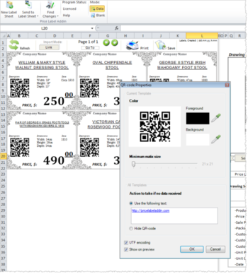 Price Label Addin for Microsoft Office Excel screenshot 2