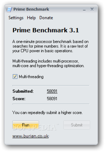 Prime Benchmark Portable screenshot