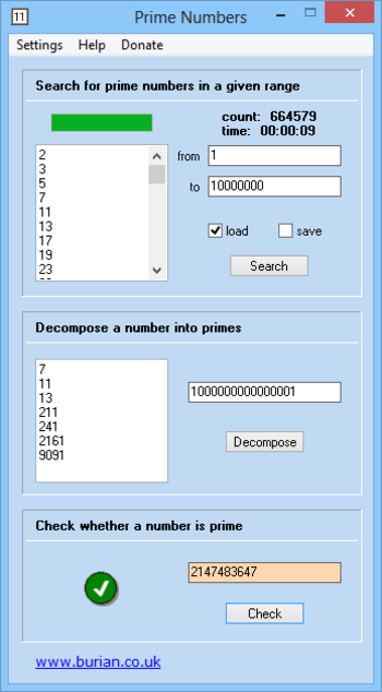 Prime Numbers Portable screenshot