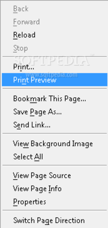 Print Context Menu screenshot