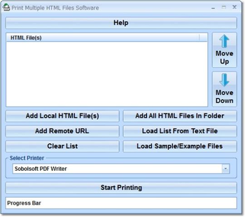 Print Multiple HTML Files Software screenshot