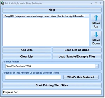 Print Multiple Web Sites Software screenshot