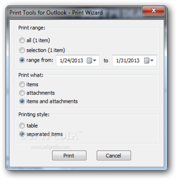 Print Tools for Outlook screenshot 2