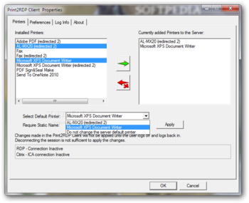 Print2RDP screenshot