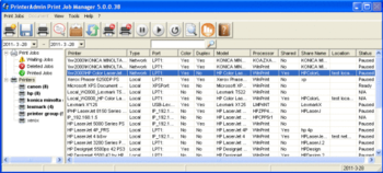 PrinterAdmin Print Job Manager screenshot