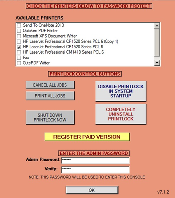 PrintLock screenshot 2
