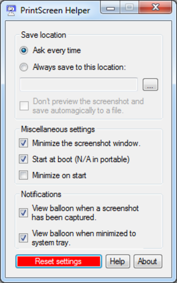 PrintScreen Helper Portable screenshot