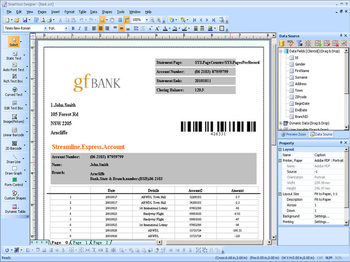 PrintShop Bill Statement Report Printing Software screenshot