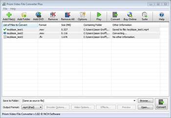 Prism Plus Video File Converter screenshot
