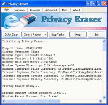 Privacy Eraser screenshot