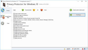 Privacy Protector for Windows 10 screenshot