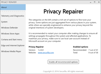 Privacy Repairer screenshot